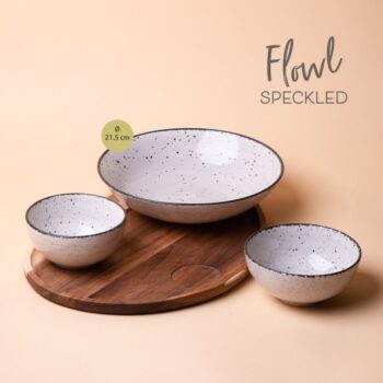 Set Flowl - Misky Gaya Atelier sivé fŕkané + Podnos Triangle Agát - 453094