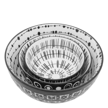 Set misiek na cereálie 3 ks - Basic Dots Black - 490831