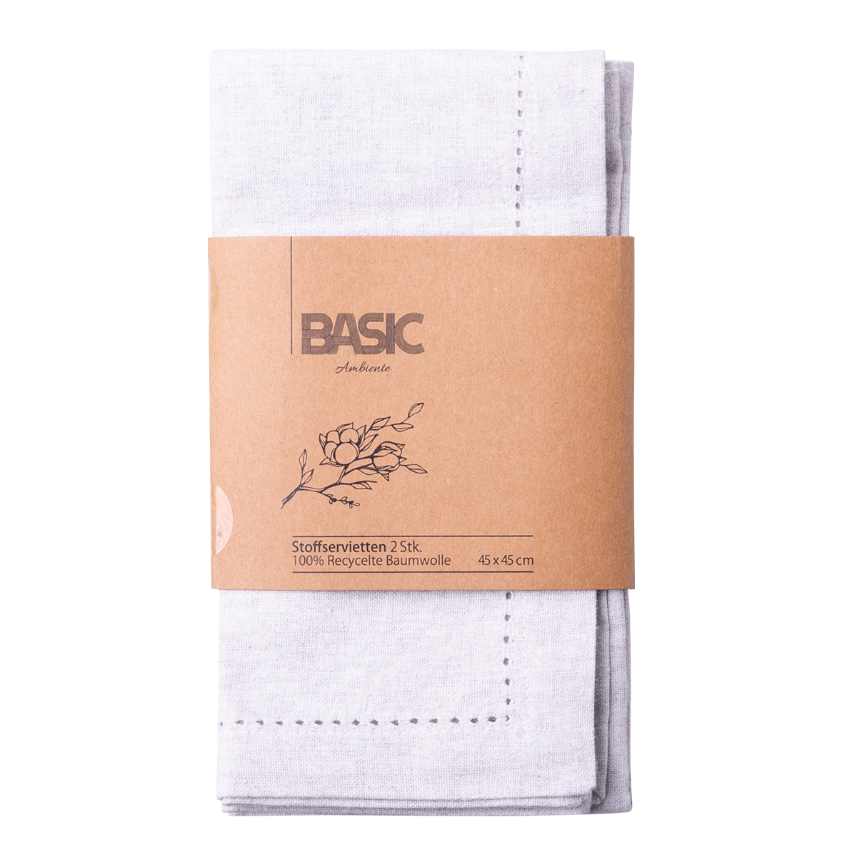 Sivé bavlnené obrúsky 45 x 45 cm 2 ks – Basic Ambiente - 596401 Sivé bavlnené obrúsky 45 x 45 cm 2 ks – Basic Ambiente - 596401