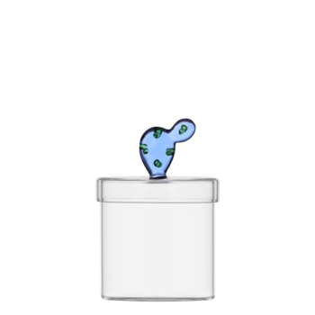 Sklenená dóza s vekom s modrým kaktusom — Ichendorf - 322857