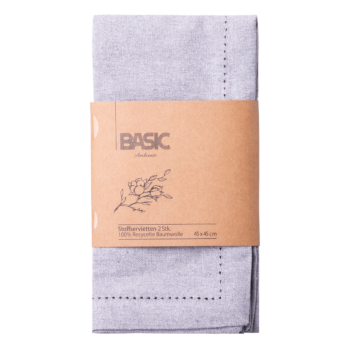 Svetlosivé bavlnené obrúsky 45 x 45 cm 2 ks – Basic Ambiente - 596400