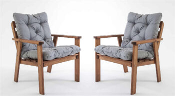 ASKO Záhradné masívne kreslá ATLANTA vr. polstrovanie (2 ks)