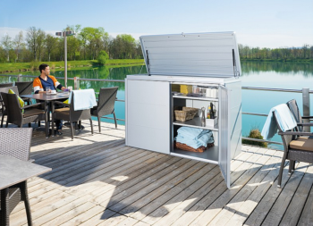 Biohort Multiúčelový úložný box HighBoard 160 x 70 x 118 (strieborná metalíza) 160 cm (3 krabice)