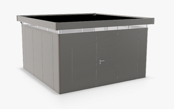 Biohort Záhradný domček BIOHORT Casanova 430 × 430 cm (sivý kremeň metalíza) Orientácia dverí vpravo