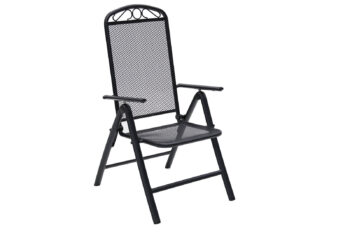 DEOKORK Kovové kreslo polohovacie GREY (čierna)