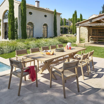 DEOKORK Luxusná jedálenská zostava z akácie ARIZONA 1+10