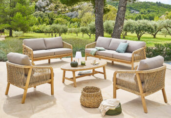 DEOKORK Luxusná zostava z akácie BRIGHTON pre 7 osôb