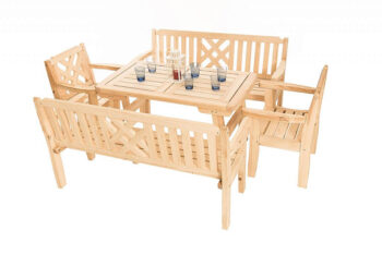 DEOKORK Masívne záhradná zostava z borovice ROMANTIC 1+2+2 (32 mm) - rôzne dĺžky 200 cm