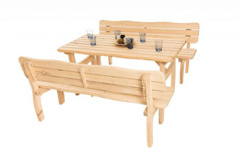 DEOKORK Masívne záhradná zostava z borovice VIKING 1+2 (40 mm) - rôzne dĺžky 150 cm