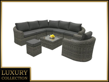 DEOKORK Ratanová modulová zostava BORNEO LUXURY pre 7 osôb (sivá)