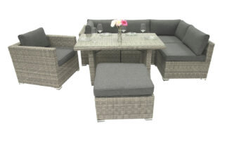 DEOKORK Ratanová variabilná zostava SEVILLA pre 5-6 osôb  (sivá)