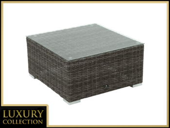 DEOKORK Ratanový stolík/taburet MALIBU (sivá)