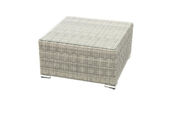 DEOKORK Ratanový stolík/taburet SEVILLA (sivá)