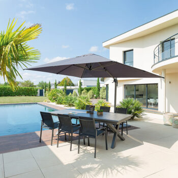 DEOKORK Slnečník výkyvný ULTIMA 4x3 m (rôzne farby) béžová