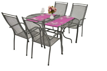 DEOKORK Záhradná kovová zostava PALMA II. 1+4 Stôl oválný 190x105 cm