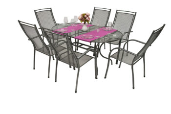 DEOKORK Záhradná kovová zostava PALMA II. 1+6 Stôl oválný 190x105 cm