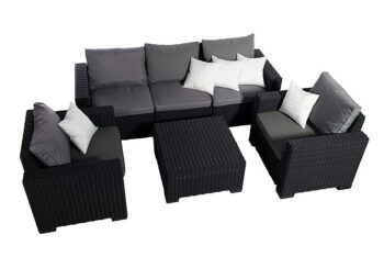 DEOKORK Záhradná ratanová zostava CALIFORNIA antracit pre 5 osôb