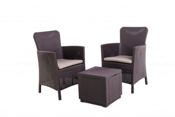 DEOKORK Záhradná ratanová zostava CRAZY BALCONY (hnedá)