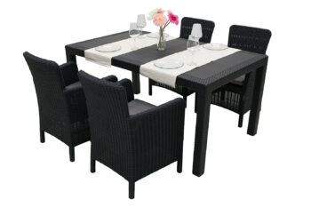 DEOKORK Záhradná ratanová zostava DANTE 1+4 (antracit)