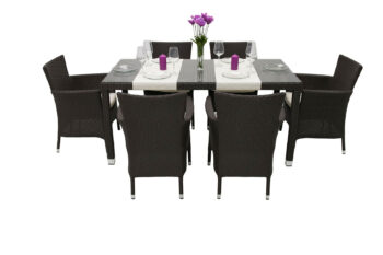 DEOKORK Záhradná ratanová zostava MODENA II. 1+6 (hnedá)