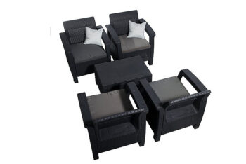 DEOKORK Záhradná ratanová zostava ORION antracit