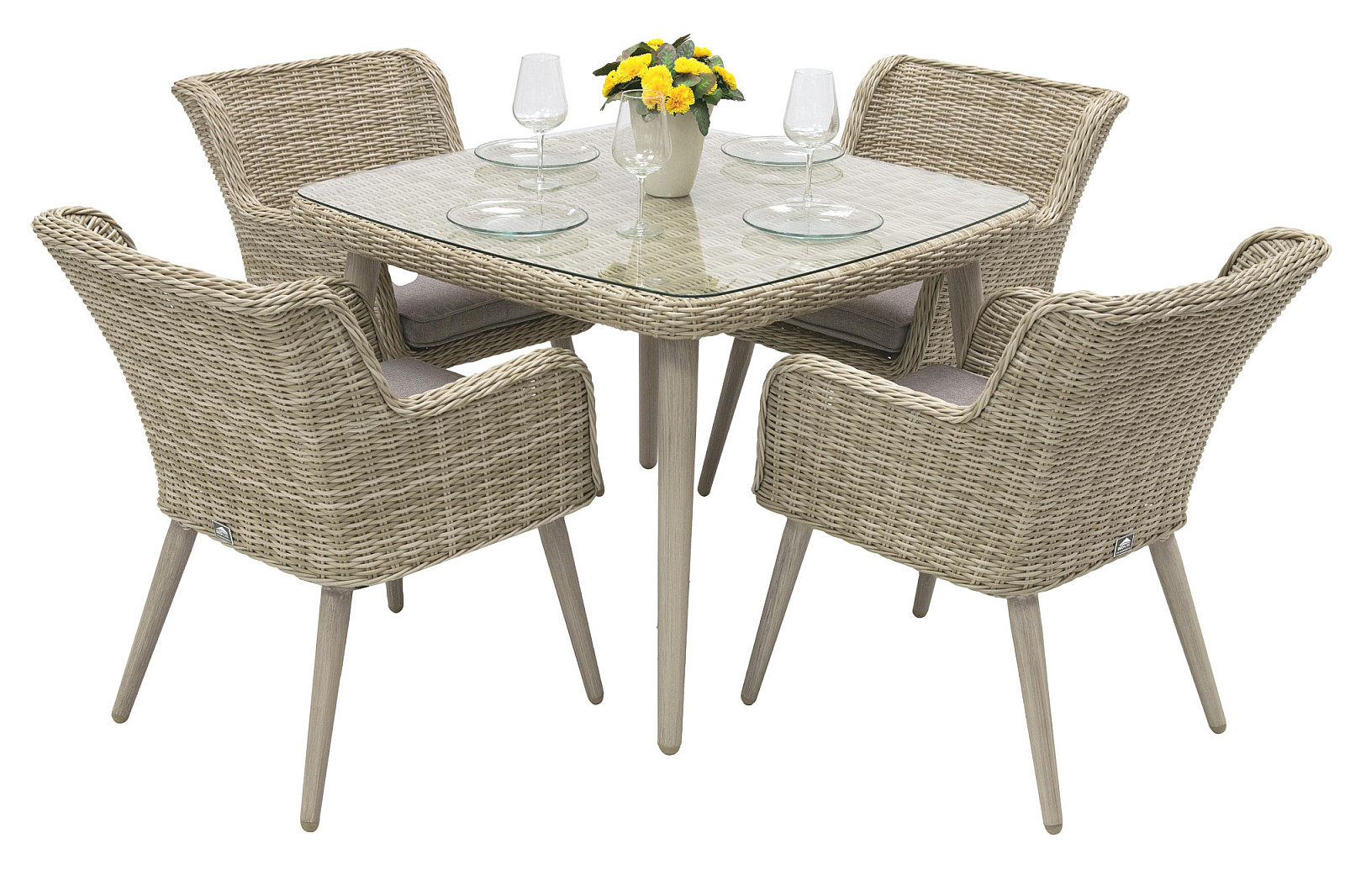 DEOKORK Záhradná ratanová zostava VICTORIA MINI 1+4 (béžová) DEOKORK Záhradná ratanová zostava VICTORIA MINI 1+4 (béžová)