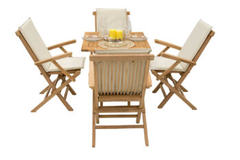 DEOKORK Záhradná teaková zostava IVORY BALCONY II. 1+4 (ZADARMO podušky)