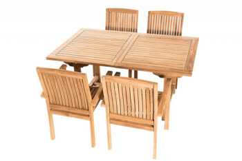 DEOKORK Záhradná teaková zostava TWIN 1+4