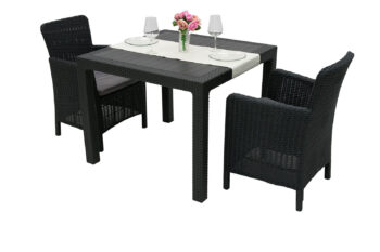 DEOKORK Záhradná zostava z umelého ratanu DANTE MINI 1+2 (antracit)