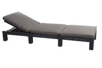 DEOKORK Zahradné lehátko z umelého ratanu DAYTONA (antracit)