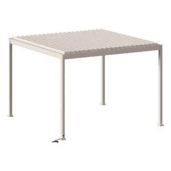 DEOKORK Záhradný hliníkový altánok elektrický MEGAN 4x3 m (ivory)