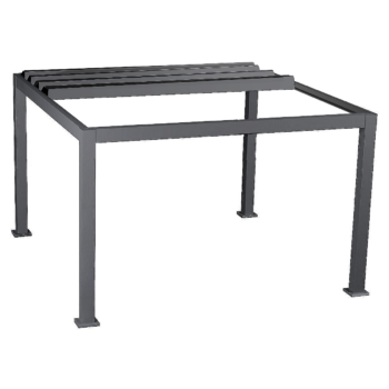 DEOKORK Záhradný hliníkový altánok so zaťahovacou strechou MEGAN 4x3 m (grafit)