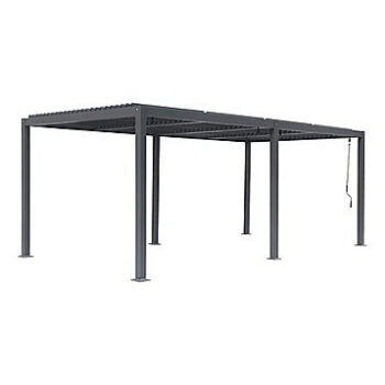 DEOKORK Záhradný kovový altánok ECONOMY 6x3 m (grafit)