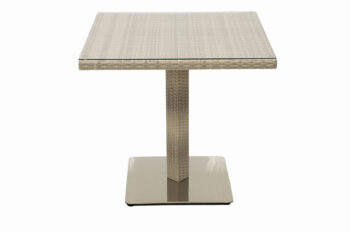 DEOKORK Záhradný ratanový stôl GINA 80x80 cm (sivo-béžový)