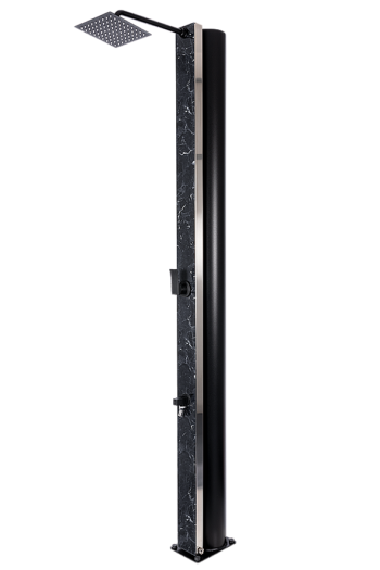 Hanscraft Solárna sprcha ATLAS s oplachom nôh (antracit / imitácia čierneho mramoru)