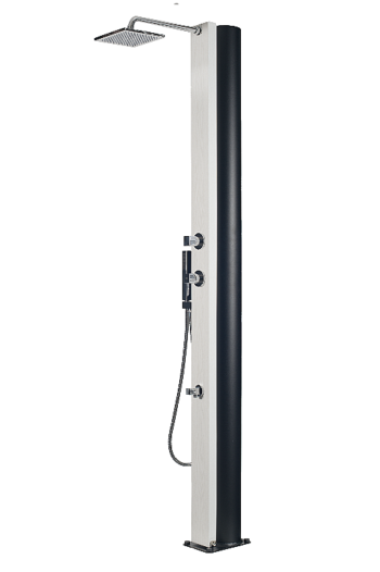 Hanscraft Solárna sprcha BORA s ručnou sprchou a oplachom nôh (antracit / imitácia bieleho dreva)