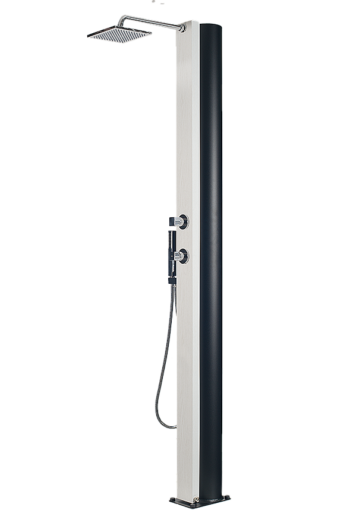 Hanscraft Solárna sprcha BORA s ručnou sprchou (antracit / imitácia bieleho dreva)