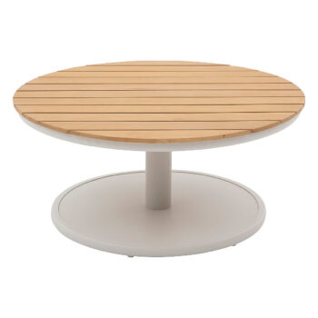 Hliníkový stolík EMOTION Ø 87 cm (teak)