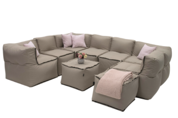 Textilná modulová zostava MODULTEX pre 7-8 osôb (cappuccino)