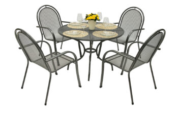 Záhradná kovová zostava CORINA I. 1+4 Stôl ø 105 cm