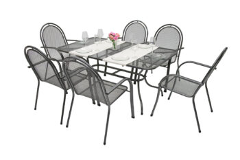 Záhradná kovová zostava CORINA III. 1+6 Stôl bdĺžníkový 190x105 cm (CT0310)