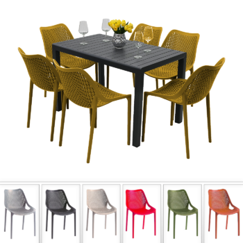 Záhradná zostava DUBLIN/ASTOR 1+6 (rôzne farby) šedá