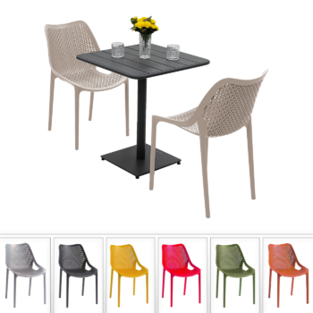 Záhradná zostava DUBLIN/RUBBY 1+2 (rôzne farby) čierna