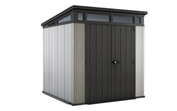 Záhradný domček plocha 214 x 218 cm (sivá + sivohnedá)