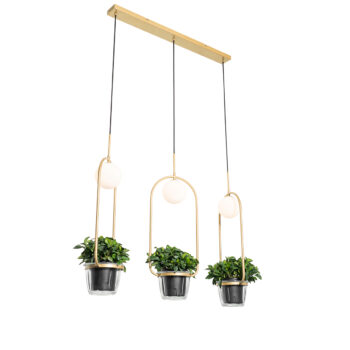 Art Deco závesné svietidlo zlaté s bielym sklom 3-svetlo - Isabella