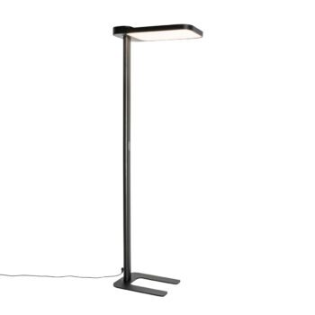 Denná stojaca lampa čierna štvorcová vrátane LED a stmievača - Guzo