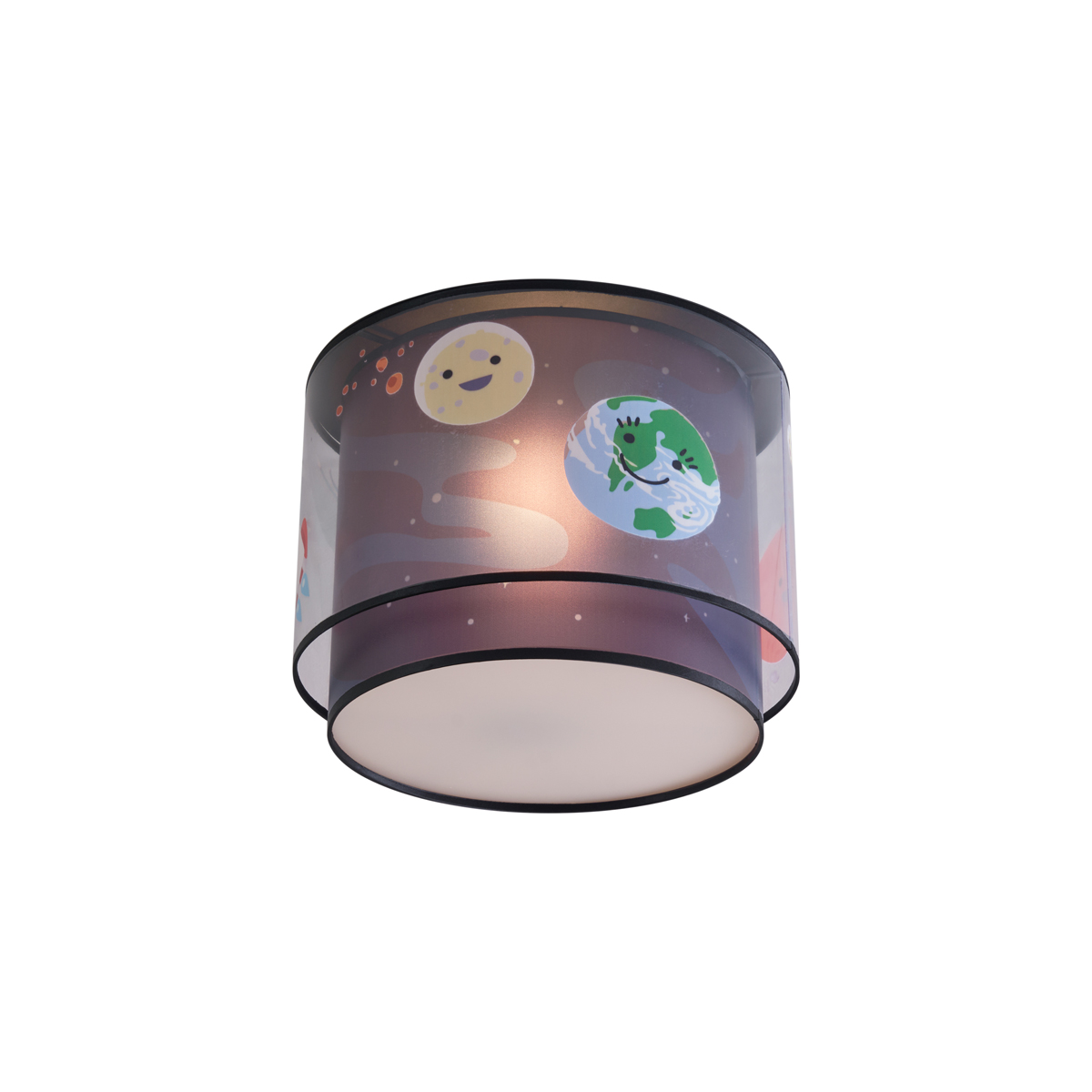 Detské stropné svietidlo čierne s vesmírnou loďou a hviezdami - Harrie vo vesmíre Detské stropné svietidlo čierne s vesmírnou loďou a hviezdami - Harrie vo vesmíre