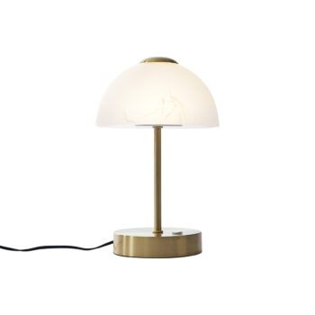 Dizajnová stolná lampa zlatá s opálovým sklom vrátane LED stmievateľná - Joya