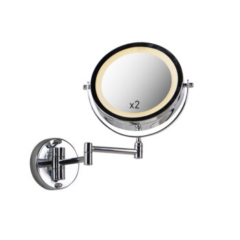 Dizajnové nástenné zrkadlo chrómové vrátane LED stmievania na teplé nastaviteľné IP44 - Vicino