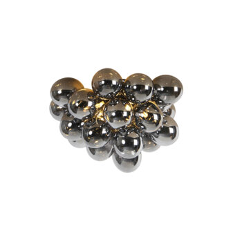 Dizajnové stropné svietidlo čierne s dymovým sklom 6 svetiel - Uvas